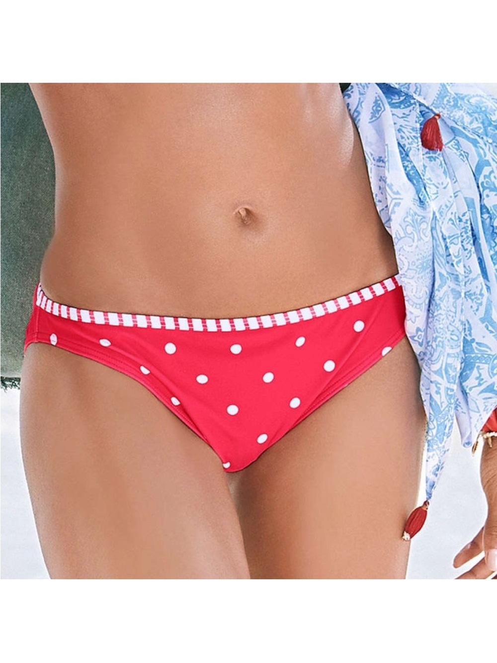 Venus Red Polka Dot Bikini Bottom size 10